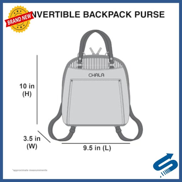 Convertible Backpack Purse Vegan Leather Adjustable Strap Casual